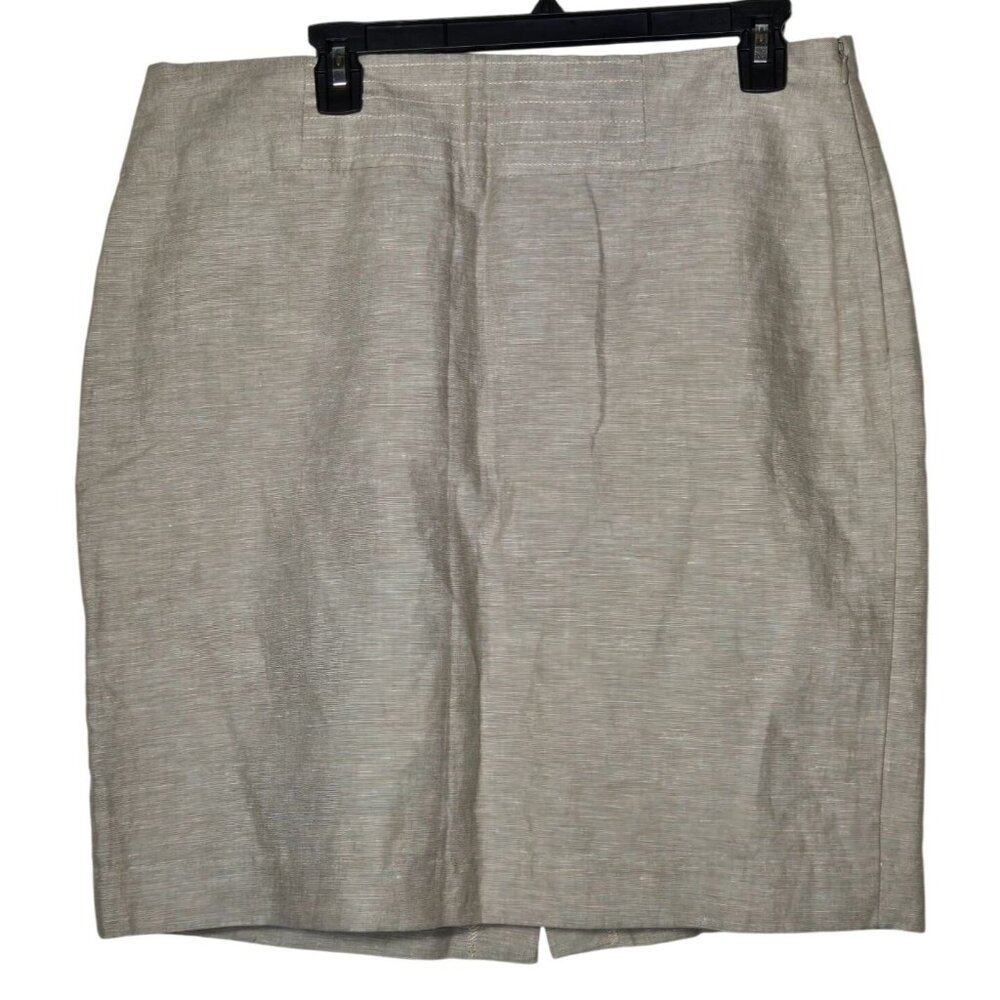 Banana Republic Linen Blend Skirt 14 Breathable Neutral Career Business Summer‎